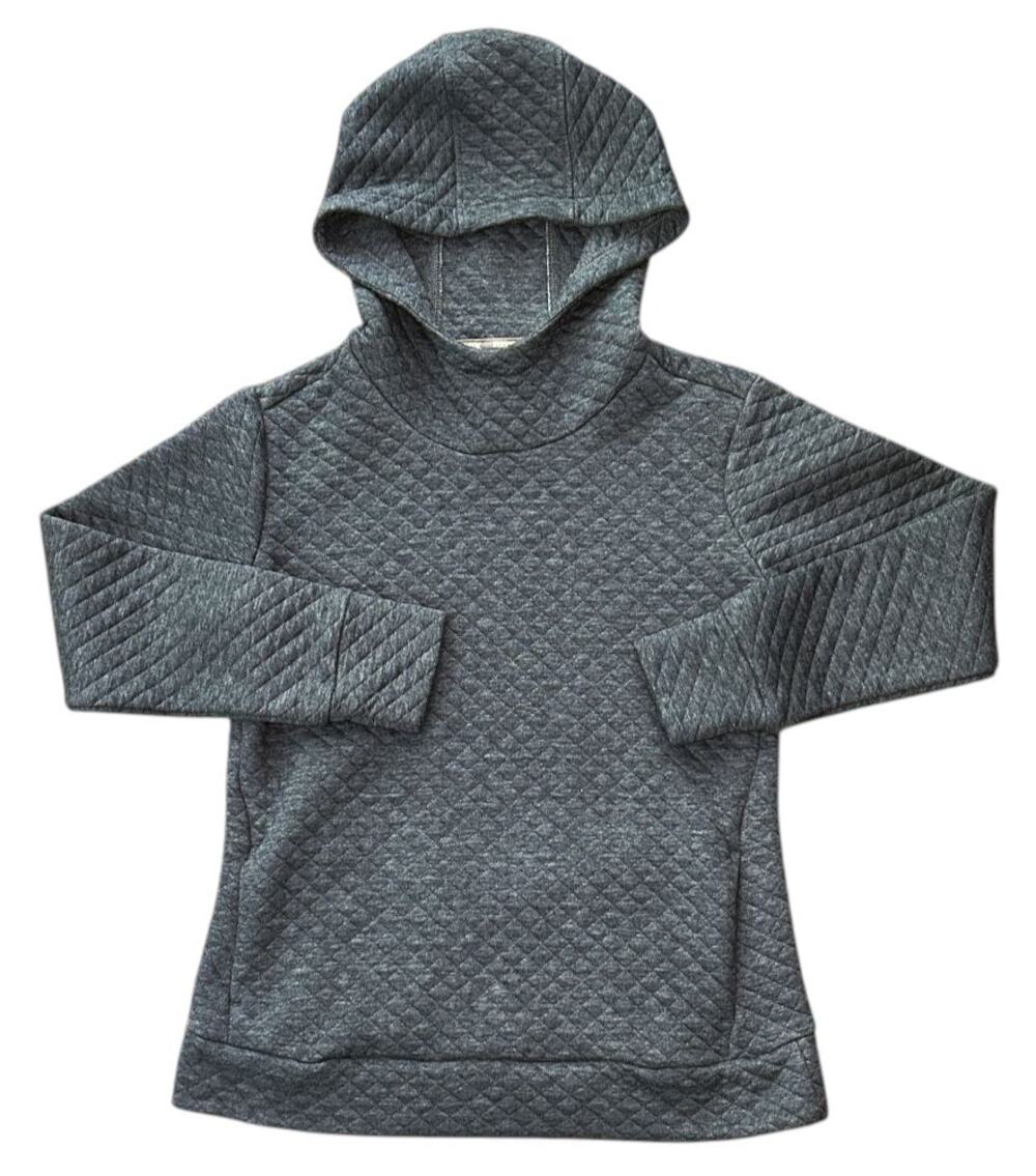 RBX Diamond Pattern Quilted Gray Pullover Athletic Hoodie Small